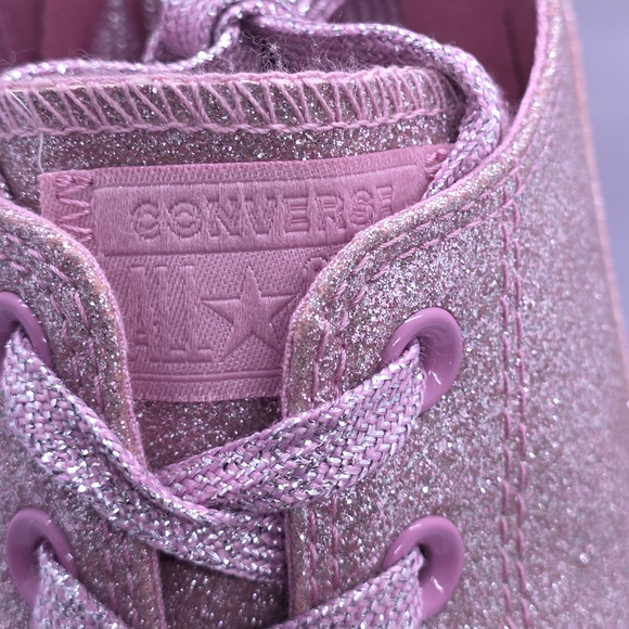 Converse 162993C Womens 10 Chuck Taylor All Star Pink Glitter Sneakers Shoes NEW - Picture 11 of 15